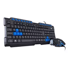 Combo Teclado E Mouse Vx Gaming Grifo Led Azul Vgc-01a Vinik Cor Do Mouse Preto Cor Do Teclado Preto