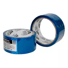 Fita Adesiva Colorida 45m X 45mm Larga Embalagem Caixa Cor Azul Liso