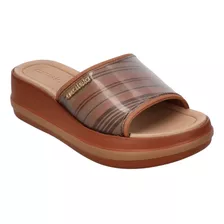 Sandalias Azaleia Jane Soft Duo Slide Plat Fem-548 Marron Cl