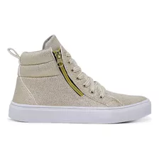 Tênis Botinha Feminina Sneaker Zíper Lateral Treino Promo