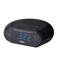 Rca Dual Wake Clock Radio With Usb Charging Home Audio Amp