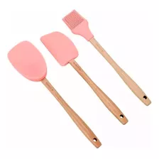 Conjunto Utensílios De Silicone 3 Peças La Cuisine Rosa