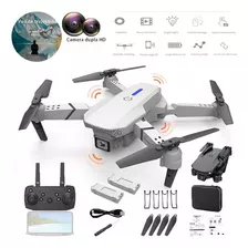 Mini Drones E88 Con Doble Cámara Y 2 Baterías Color Blanco