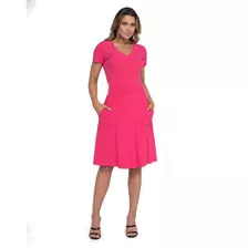 Vestido Evase Canelado Expressão ( 4304 ) Moda Evangelica