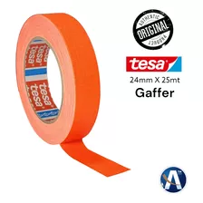 Fita Tecido Gaffer Tape Tesa 24mm X 25m Laranja Fluorescente