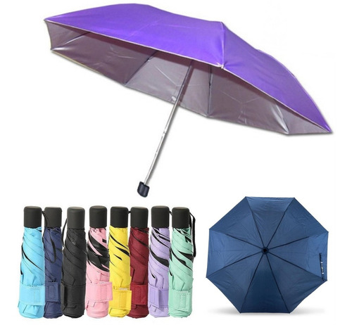 Mini Paragua Portátil  Sombrilla Umbrella Con Protección Uv