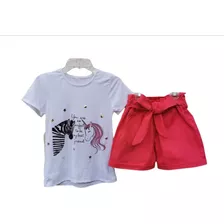 Short Para Niña Conjunto Con Blusa Para Niña