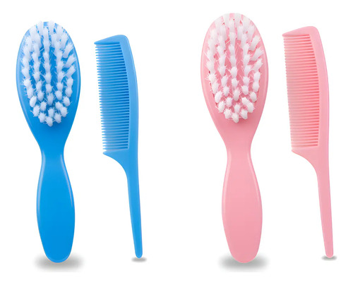 Kit 3 Escova E Pente Infantil Murano Cores Bebê