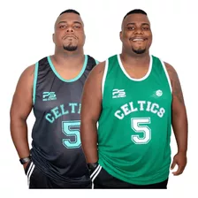 Kit 2 Regatas Plus Size Dry-fit Boston Celtics Basquete