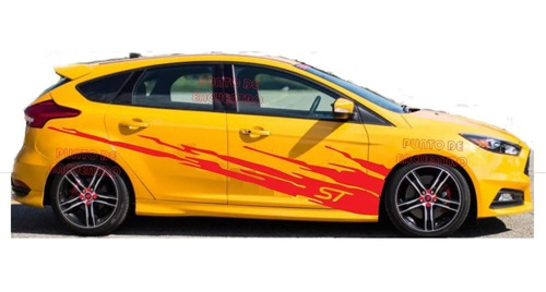 Stickers Franja Lateral + Garra Faro Para Ford Focus St 3pzs Foto 7