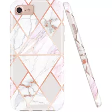 Jaholan Shiny Rose Gold Geometric Pink Marble Design Clear B