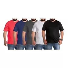 Kit 5 Camisetas Masculina Plus Size Malha Fria Não Amassa