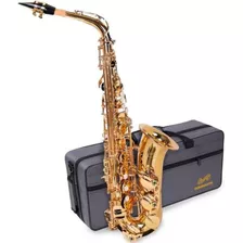 Saxofone Alto Dominante Eb Mi Bemol Dourado Com Semicase