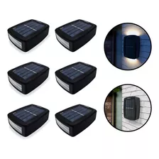 Kit 6 Luz Jardim Led Prova Dágua Casa Muro Cerca Decoração Cor Preto