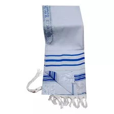 Tallit Talitnia , Azul Y Plateado , 61 Cm X 182 Cm