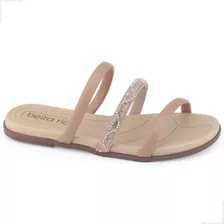 Chinelo Feminino Beira Rio Sandalia Tiras Strass Brilho