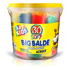 Massinha De Modelar 30 Und. Cores Big Balde Acrilex 1,05kg