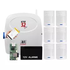 Kit Alarme Monitorado Active 32 Duo + 6 Sensores Sem Fio Jfl