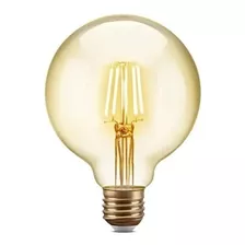 Lâmpada Filamento Led Vintage G95 E27 4w 2400k Bivolt Cor Da Luz Âmbar 110v/220v