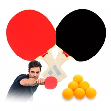 Kit Tênis Mesa Profissional Ping Pong 2 Raquetes 6 Bolas Abs