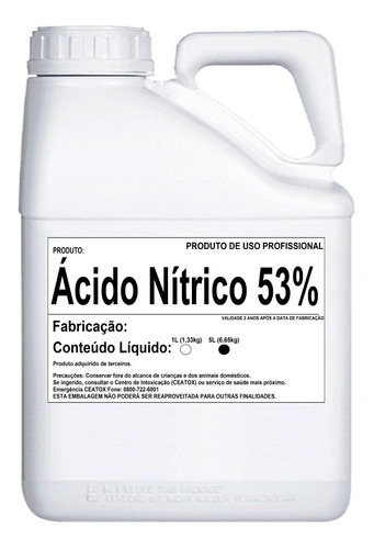 Acido Nitrico 53% 5 Litros  - 6,65 Kgs
