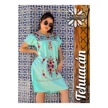 Vestido Dama Artesanal Bordado Fiesta Mexicana
