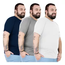 Kit 3 Camisetas Masculinas Básicas Longline Plus Size