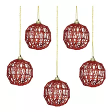 20 Bolas Ams Rojas Para Arbol De Navidad 6cm