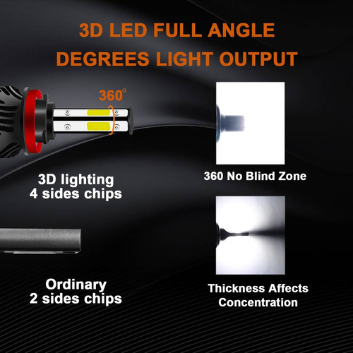 9005 H11 Kit De Focos Led De 4 Lados 11000lm Para Honda Foto 4