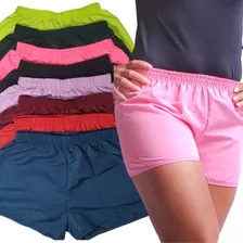 Shorts Tactel Adulto Feminino Cores Variadas - Kit 4 Unid
