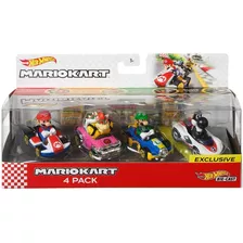 Hot Wheels De Mario Kart: Mario, Luigi, Bowser & Yoshi Negro