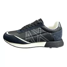 Tenis Armani Exchange Azul Marino Negro Mod. Xux157