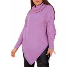 Casaco Frio Tricô Poncho Lindo Feminino Roupa Moda Inverno