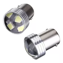 Bombillos 6 Leds 1157 Tipo Lupa Luz Fija Blanco 12v