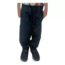 Calça Infantil Sarja Cargo Masculina Preta Skatista