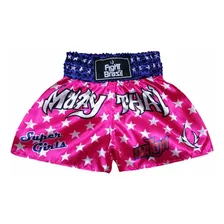 Short Calção Muay Thai Super Girls Infantil - Rosa - Fb753r