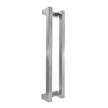 Puxador Porta Aço Inox Quadrado 30x30 Escovado 60 Cm