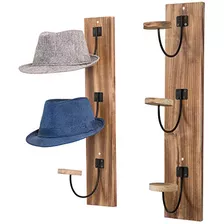 Perchero De Pared Sombreros, Estilo Rustico De Madera Q...