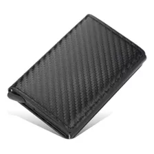 Billetera Minimalista Con Porta Tarjetas Protección Rfid Color Negro Diseño De La Tela Liso
