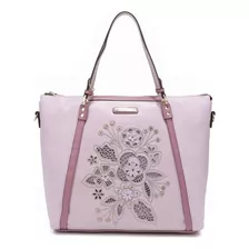 Bolsa Shoulder Nicole Lee Corte Laser Y Bordado Ss22 Color Lila