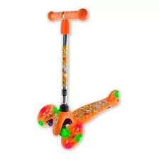 Patinete Infantil 3 Rodas Ajustavel Com Led Laranjado