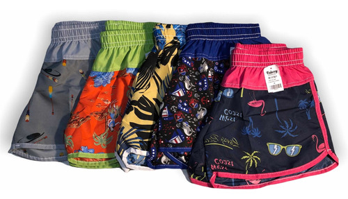 Kit 5 Shorts Feminino Praia Adulto