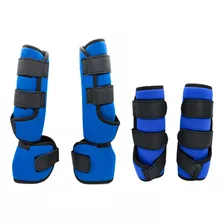 Protectores De Neopreno Para Caballo Azul 4 Piezas 