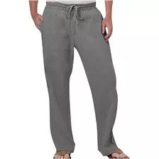 Pantalón Casual Suelto De Lino Pant Ligero Hombre Para Playa