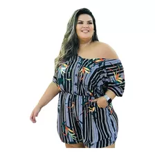 Macaquinho Feminino Plus Size Casual Exclusivo Nana