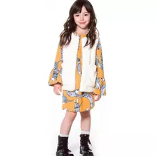 Vestido Infantil Manga Longa 100% Algodão