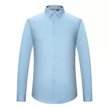 Camisas Masculinas De Bambu De Manga Comprida, Camisa Casual