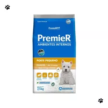 Alimento Premier Super Premium Ambientes Internos Para Cão Filhote De Raça Pequena Sabor Frango E Salmão Em Sacola De 7.5kg