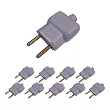 Kit 10 Plug Macho 20a 2p Pino Pensa Para Maquina Ilumi