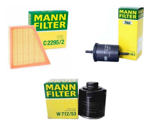 Kit De Filtros Vw Gol 1.6 2009-2018 Mann Filter Foto 3